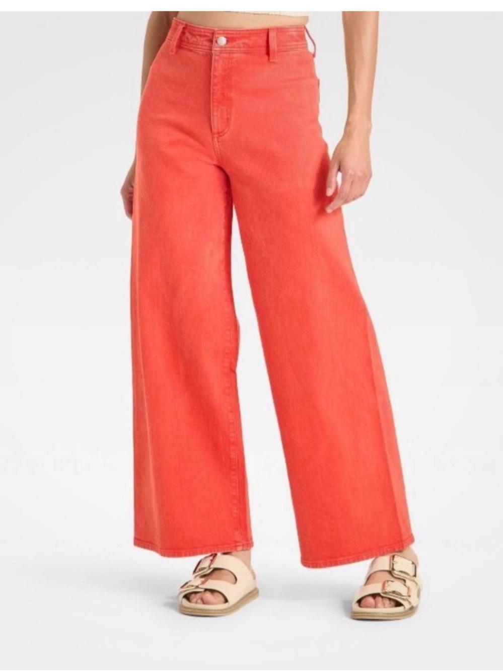 Universal Threads Red Sailor Wide Leg High Rise Ankle Jeans Size 14